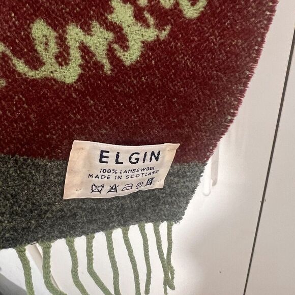 Vintage Johntons Of Elgin Scarf Lamb’s Wool Scotland Fringes - Picture 3 of 7